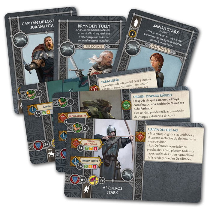 Asmodee Canción de Hielo y Fuego – Pack Facción Stark – Cartas Actualización 2021 – Jeu de Plateau – Espagnol, 150+ Cartes