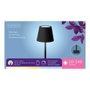 Lumineo Lampe LED de Table Rechargeable Intérieur Extérieur 27 cm Noir USB-C 3600 mAh
