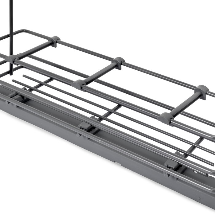 Emuca porte-bouteilles extractible TitaneMax avec fermeture à amortie, gauche, 3 plateaux, module 150mm, Acier, Gris Anthracite