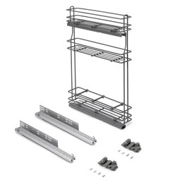 Emuca Porte-bouteilles extractible TitaneMax, Gris anthracite, Module 150mm