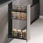 Emuca Porte-bouteilles extractible TitaneMax, Gris anthracite, Module 150mm