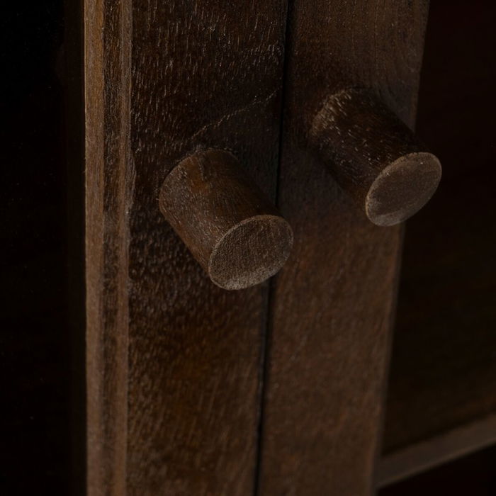 Armoire Marron Verre Bois de manguier 80 x 40 x 100 cm