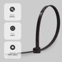 Hantums Sac de 25 colliers de serrage 100% nylon 200x4,8mm Noir