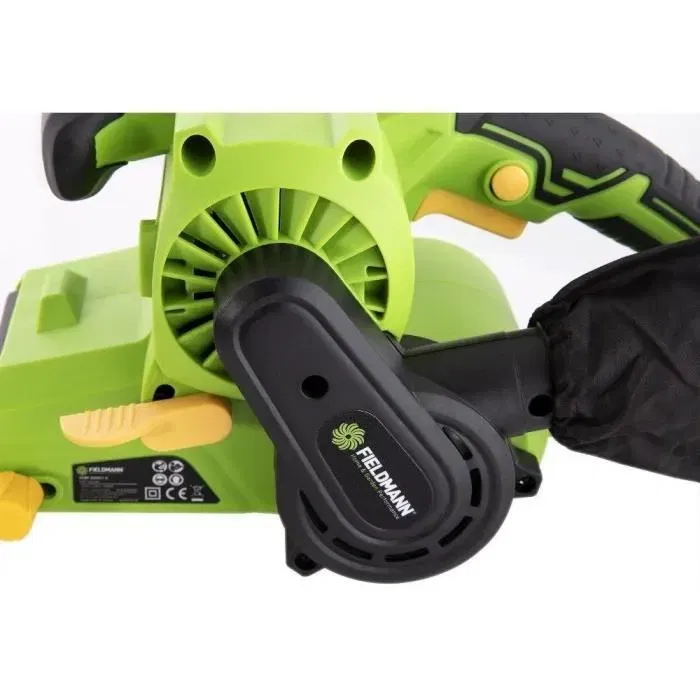 Fieldmann Ponceuse à bande FDBP 200901-E - 900W, Vitesse réglable 200-380 m/min, pour bois, béton, pierre, métal, avec sac à poussière et poignée ergonomique
