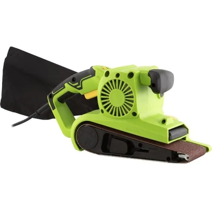 Fieldmann Ponceuse à bande FDBP 200901-E - 900W, Vitesse réglable 200-380 m/min, pour bois, béton, pierre, métal, avec sac à poussière et poignée ergonomique