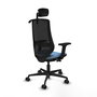 Piqueras y Crespo Chaise de Bureau Mardos Bleu ciel et Noir