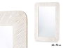 Giftdecor Miroir 60 x 90 cm Lignes Naturelles Blanc avec Cadre en Bois Marron