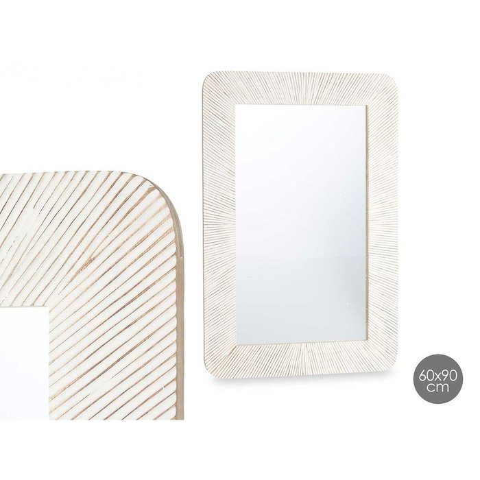 GIFTDECOR Miroir de mur Lineas 60 x 90 cm Marron-Blanco