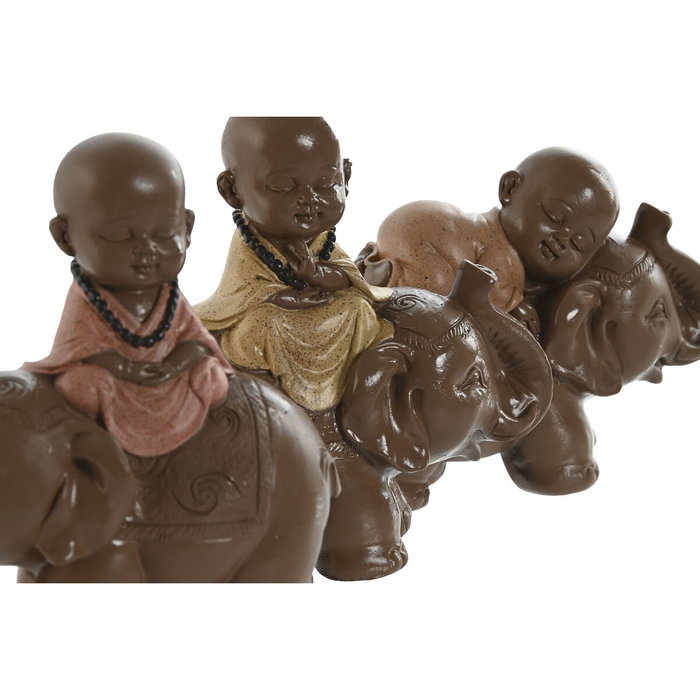 Home ESPRIT Figurine Décorative Moine Oriental en Résine, Lot de 3 Unités