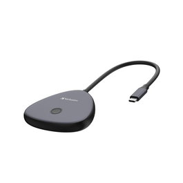 Verbatim WDA-02 Adaptateur d'Affichage Sans Fil USB-C avec Hub, Partage d'Écran en 4K UHD 30Hz, Port USB-A Additionnel, Portée 10m