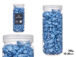GIFTDECOR Bote Piedra 10-20 mm Métallisée Bleu 700g