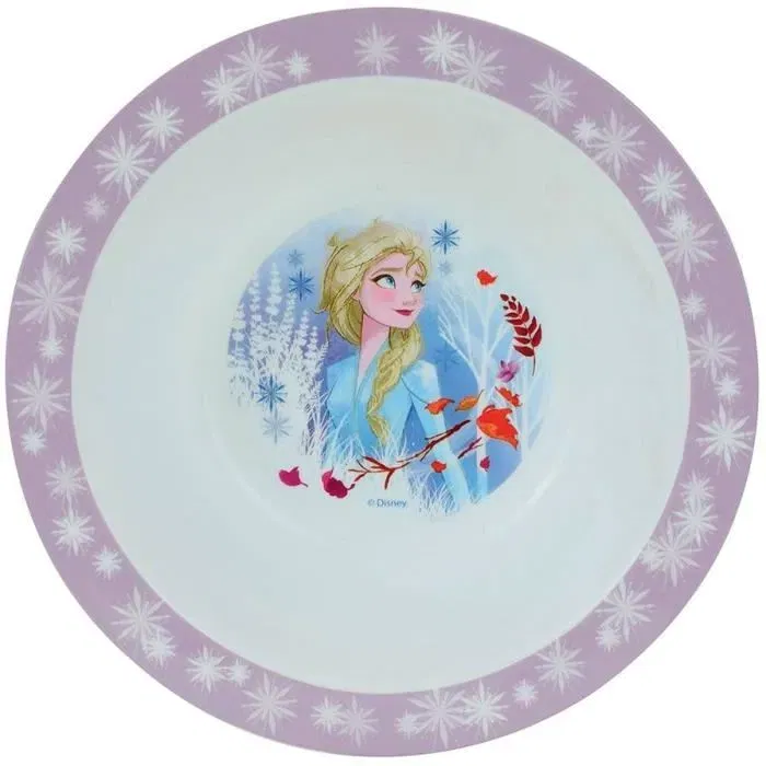 Fun House Lot Vaisselle Disney Reine des Neiges 006379 - 5 Pièces : Assiette Creuse, Assiette Plate, Mug, Gourde et Gobelet avec Paille - Lavable Lave-Vaisselle et Micro-Ondes
