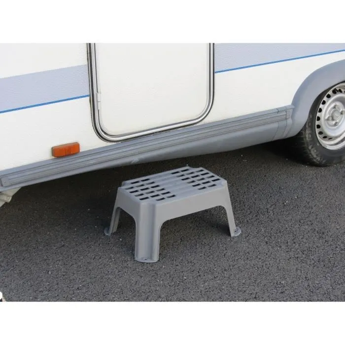 Optima Marchepied Fixe pour Véhicule de Loisirs, Polypropylène Renforcé Surface Antidérapante, 420 x 240 x 280 mm, Charge Max. 150 kg