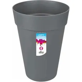 ELHO Pot de fleurs rond Loft Urban avec réservoir d'eau, ø 34 x 45.6 cm, 23 litres, gris anthracite