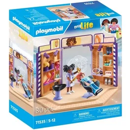 Playmobil 71535 Salon de Coiffure avec Fauteuil Repliable, Lavabo et Perruques Interchangeables - Figurines et Accessoires Détaillés