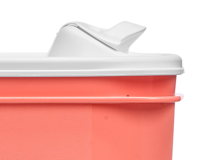 LEKNES Porte gazpacho en plastique rouge avec couvercle transparent 2L