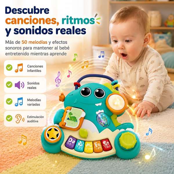 Hola Orgue musical Dinosaurio 2 en 1 avec lumières et sons