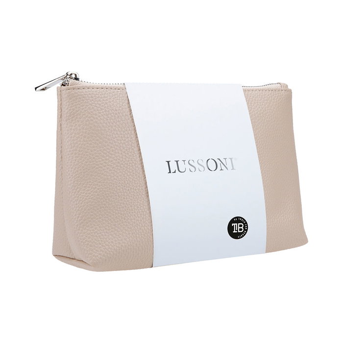 Lussoni Trousse de toilette en cuir vegan, fermeture zip en cuivre, 1 unité