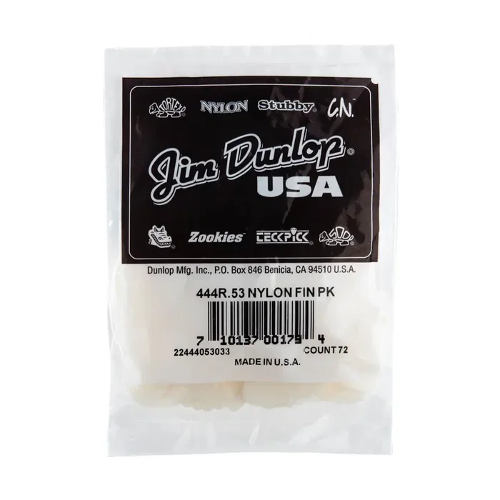 Dunlop Púas Nylon Fin 0,53 mm - Lot de 72 unités Dunlop Púas Nylon Fin 0,53 mm - Lot de 72 unités