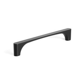 HERRAJES ALK Tirador Valle Zamak 128 mm Contemporain Noir Mate pour Meubles de Cuisine et Salle de Bain