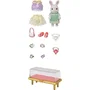 Sylvanian Families 5647 - Figurine miniature La Valisette de mode avec Grande Soeur Lapin Neige, 11 accessoires de bijoux, étagère de rangement, pour enfant à partir de 3 ans