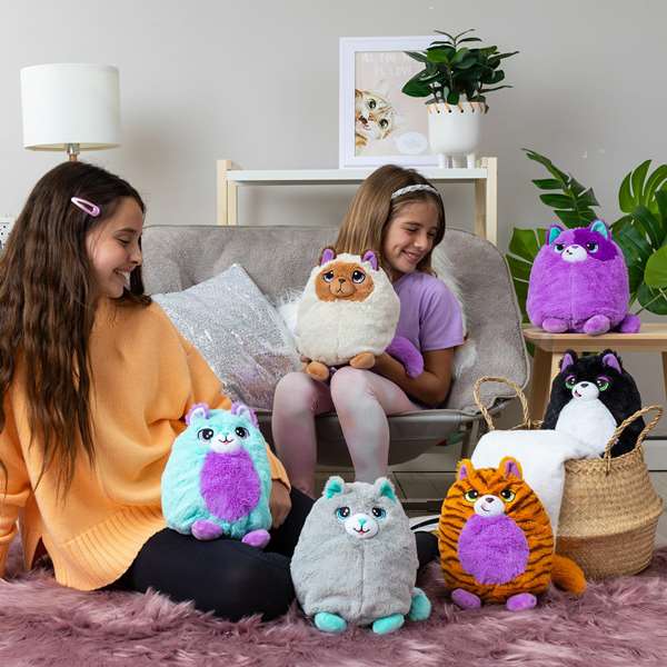 Bizak - Peluche Gatos Mimimiau 24 cm, chat peluche interactif qui adore se faufiler partout - Modèles assortis