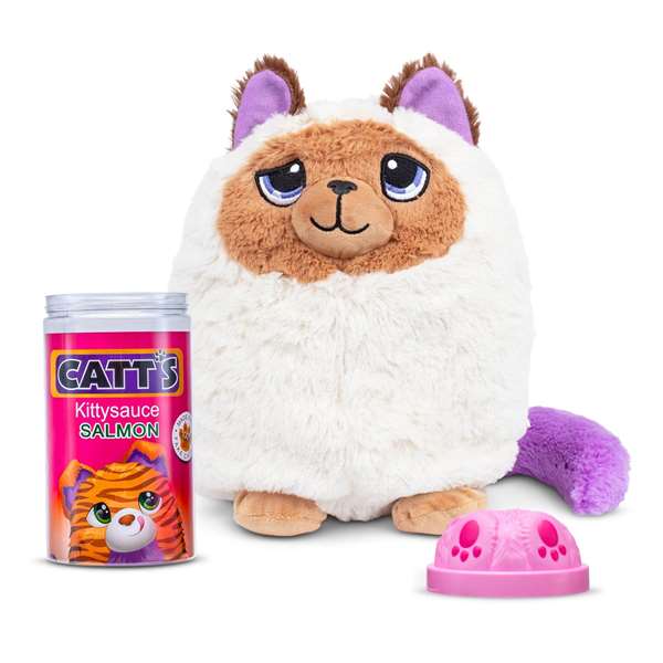 Bizak - Peluche Gatos Mimimiau 24 cm, chat peluche interactif qui adore se faufiler partout - Modèles assortis