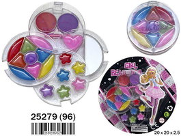 Rama - Maquillage 4 étages en boîte ronde 20x20x2.5 cm - Coffret de maquillage enfant, boîte multi-niveaux, jouet d'imitation, âge 3 ans et plus