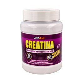 JUST AID Creatine Monohydrate Pure 500g Poudre | Complément Sportif pour Masse Musculaire