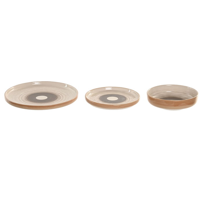 Home ESPRIT Assiettes ESPRIT Beige Grès 18 Pièces Home ESPRIT Assiettes ESPRIT Beige Grès 18 Pièces