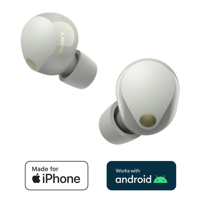Sony WF-1000XM5 WF1000XM5S CE7 Écouteurs Intra-Auriculaires Bluetooth Argent - Processeur de son HD V2