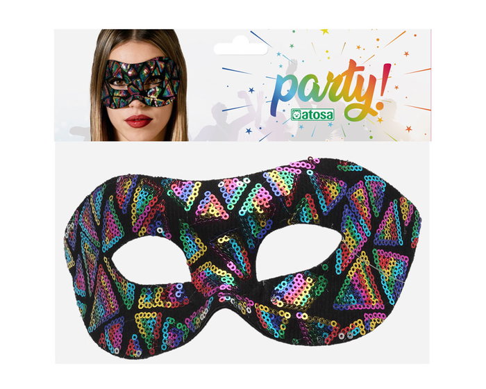 Masque vénitien antiface multicolore pour femme adulte - Décoré de paillettes brillantes pour carnaval, fêtes costumées et soirées à thème