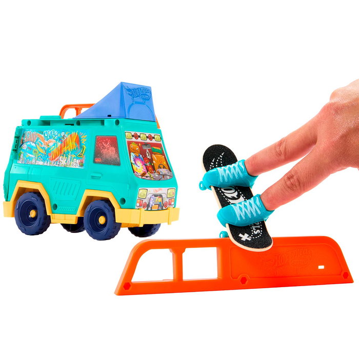 Hot Wheels Playset Furgoneta Skate Jgg91 avec rampes et fingerboard Tony Hawk, +5 ans