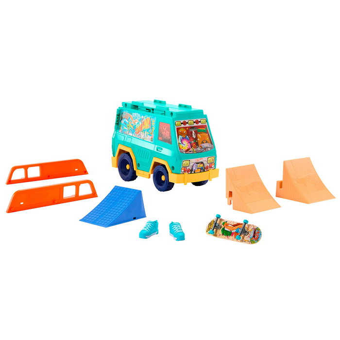 Hot Wheels Playset Furgoneta Skate Jgg91 avec rampes et fingerboard Tony Hawk, +5 ans
