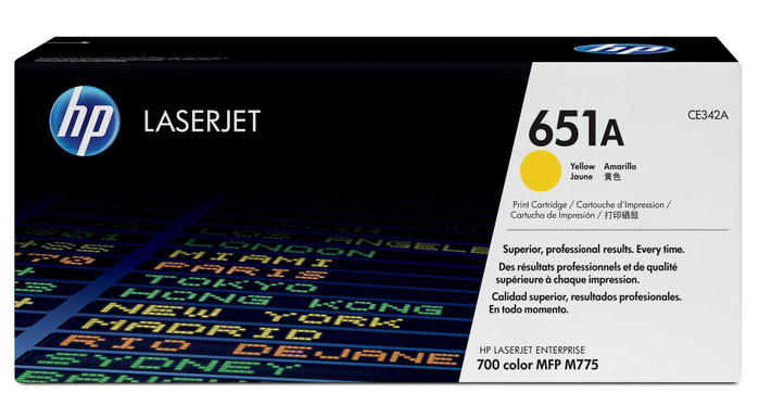 HP Cartouche de toner 651A Jaune CE342A HP Cartouche de toner 651A Jaune CE342A