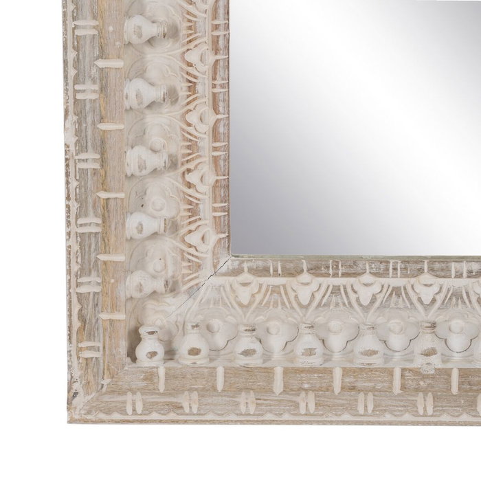 BigBuy Home Miroir mural Blanc Naturel Vertical 71,1 x 5,1 x 101,6 cm