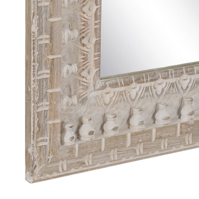 BigBuy Home Miroir mural Blanc Naturel Vertical 71,1 x 5,1 x 101,6 cm