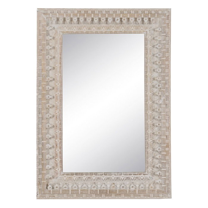 BigBuy Home Miroir mural Blanc Naturel Vertical 71,1 x 5,1 x 101,6 cm