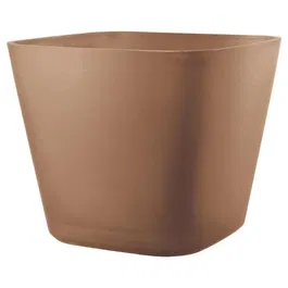 Deroma Origin - Pot de fleurs carré - 28 x 23.5 cm - 12 L - Terre cuite (Cotto) - Résistant gel et UV - Plastique recyclé