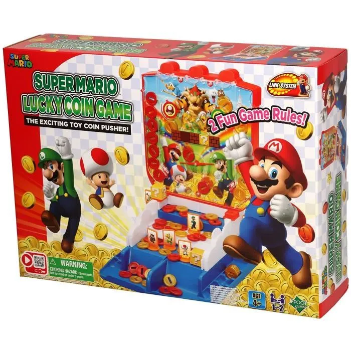 Epoch Games Super Mario Lucky Coin Game - Jeu d'ambiance et d'action pour enfants à partir de 4 ans