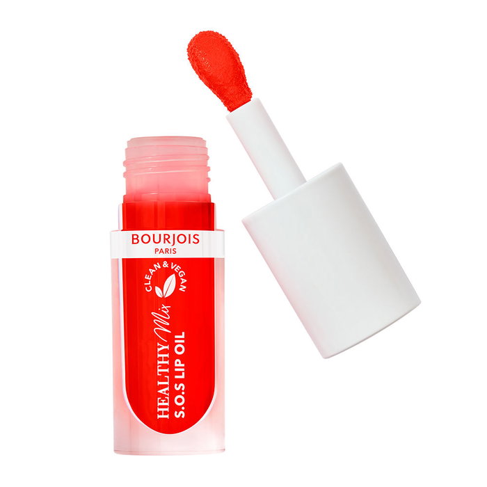 Bourjois Huile à lèvres Healthy Mix SOS n°07 - Rouge Glacé 4,5 ml, hydratation intense aux huiles d'avocat et framboise