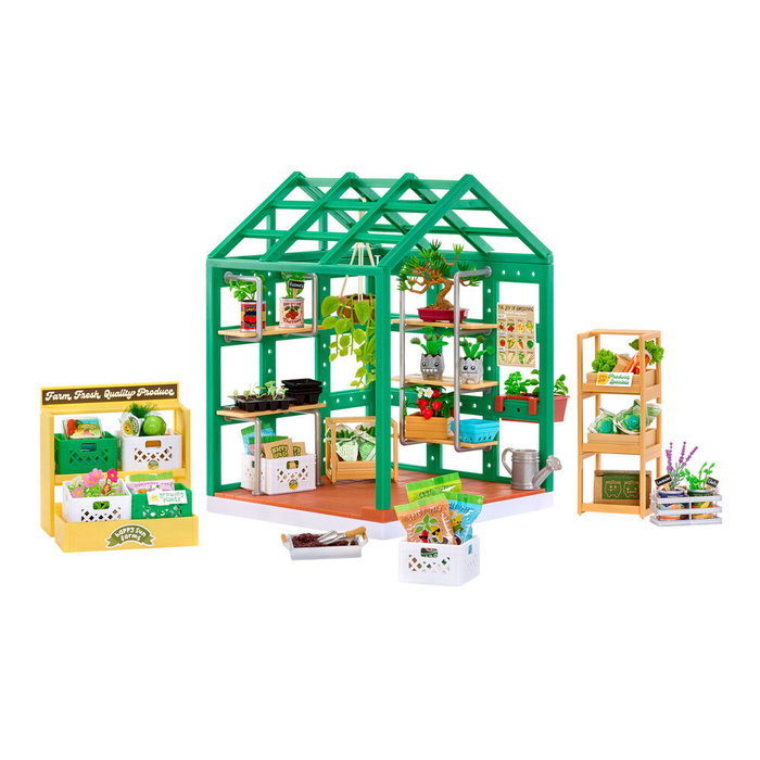 MGA Miniverse Make It Mini - Kit Espace Invernadero 598060 - Ensemble pour créer une serre miniature avec plantes et accessoires, à partir de 8 ans