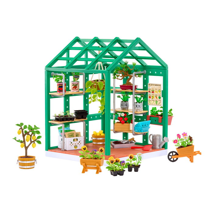MGA Miniverse Make It Mini - Kit Espace Invernadero 598060 - Ensemble pour créer une serre miniature avec plantes et accessoires, à partir de 8 ans