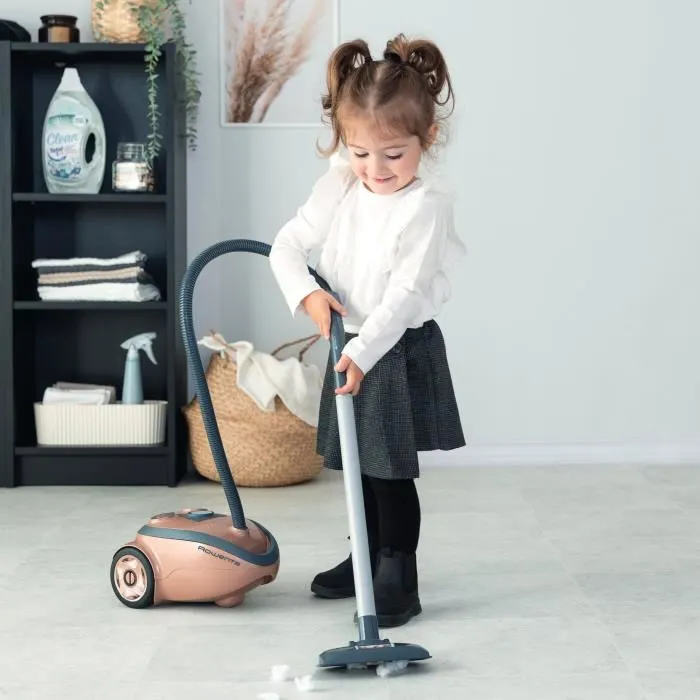Smoby Aspirateur-jouet Rowenta avec effet sonore réel, fonctionne avec piles, jouet d'imitation pour enfant dès 3 ans, fabrication française