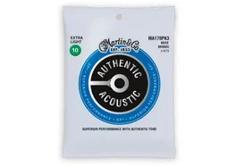 MARTIN Jeu de cordes acoustique Authentic SP Bronze 80/20 Extra Light 10-47 (Pack de 3)