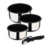 Bergner Click & Cook Set 3 casseroles acier inoxydable Ø16/18/20 cm avec manche amovible induction