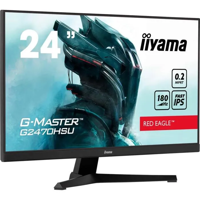 iiyama G-Master Red Eagle G2470HSU-B6 24'' Full HD 180 Hz IPS Fast 0.2 ms, Noir/Rouge iiyama G-Master Red Eagle G2470HSU-B6 24'' Full HD 180 Hz IPS Fast 0.2 ms, Noir/Rouge