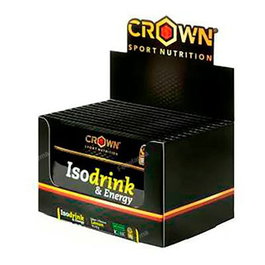 CROWN SPORT NUTRITION Isodrink & Energy - Boisson Sportive en Poudre - Monodose Citron - 12 Sachets de 32g - A Certifié Antidopage - Végétalien