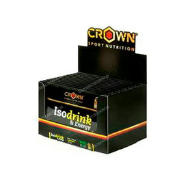 CROWN SPORT NUTRITION Isodrink & Energy - Boisson Sportive en Poudre - Monodose Citron - 12 Sachets de 32g - A Certifié Antidopage - Végétalien