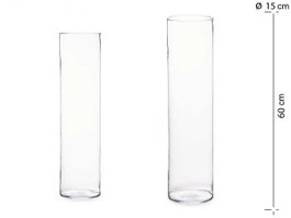 GIFTDECOR Vase Cylindrique en Verre Transparent 61cm